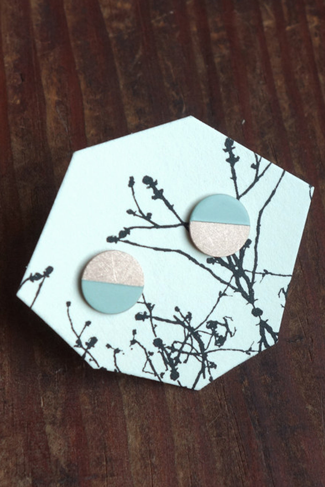 Mint Green Circle Studs