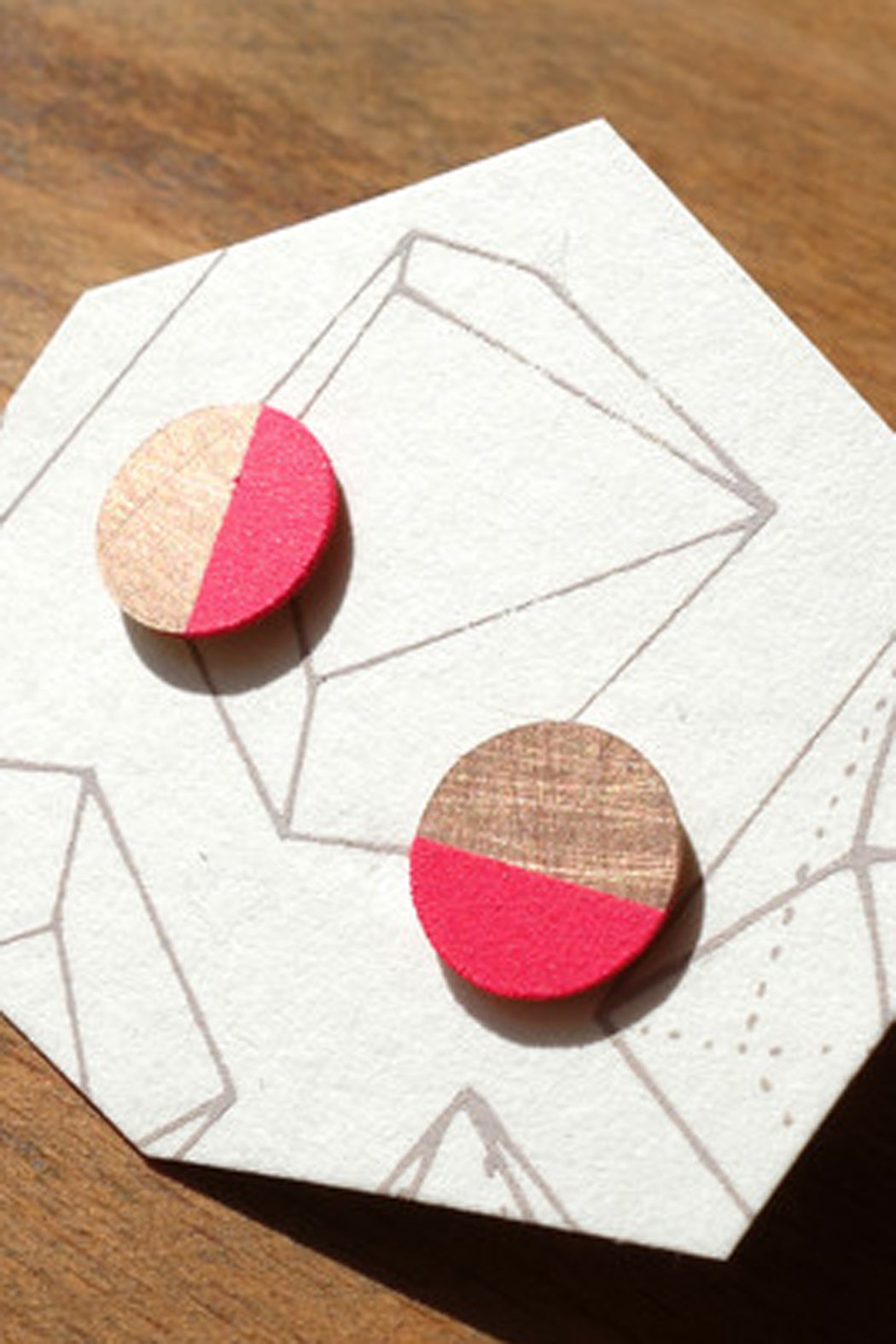Neon Pink Circle Studs