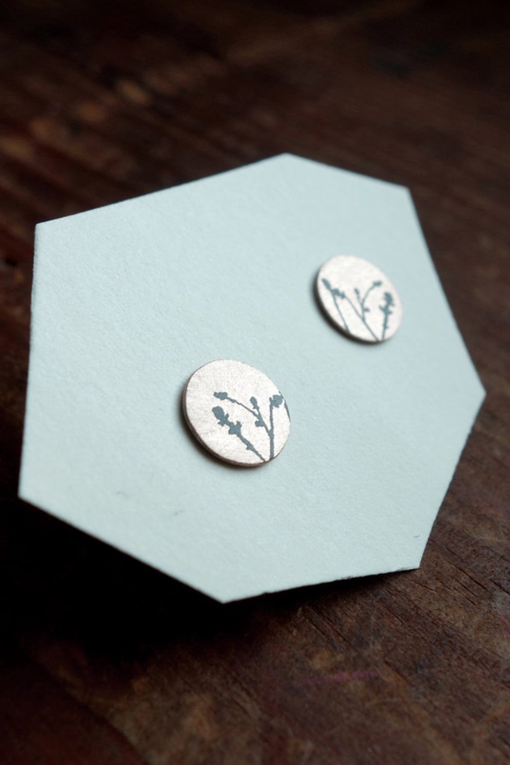 Screenprinted Circle Studs