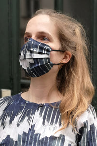 Biobaumwoll Maske bedruckt mit Pinselstrichen CLARA KAESDORF